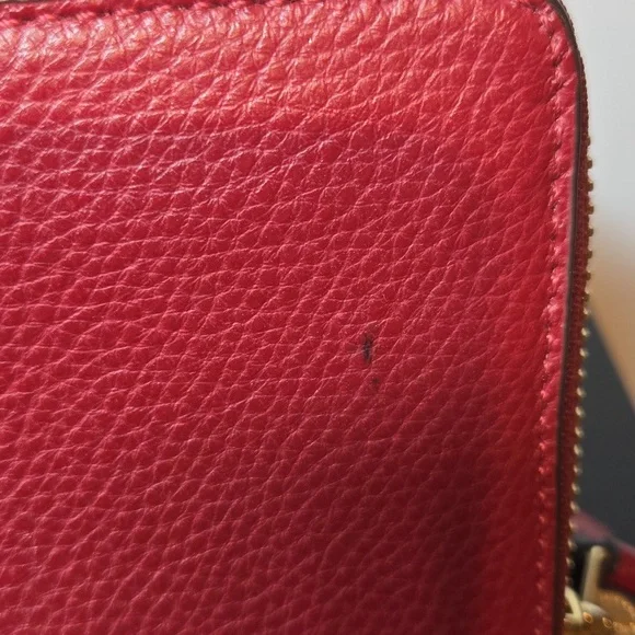 COACH RED LONG ZIP WALLET - Picture 5 of 11
